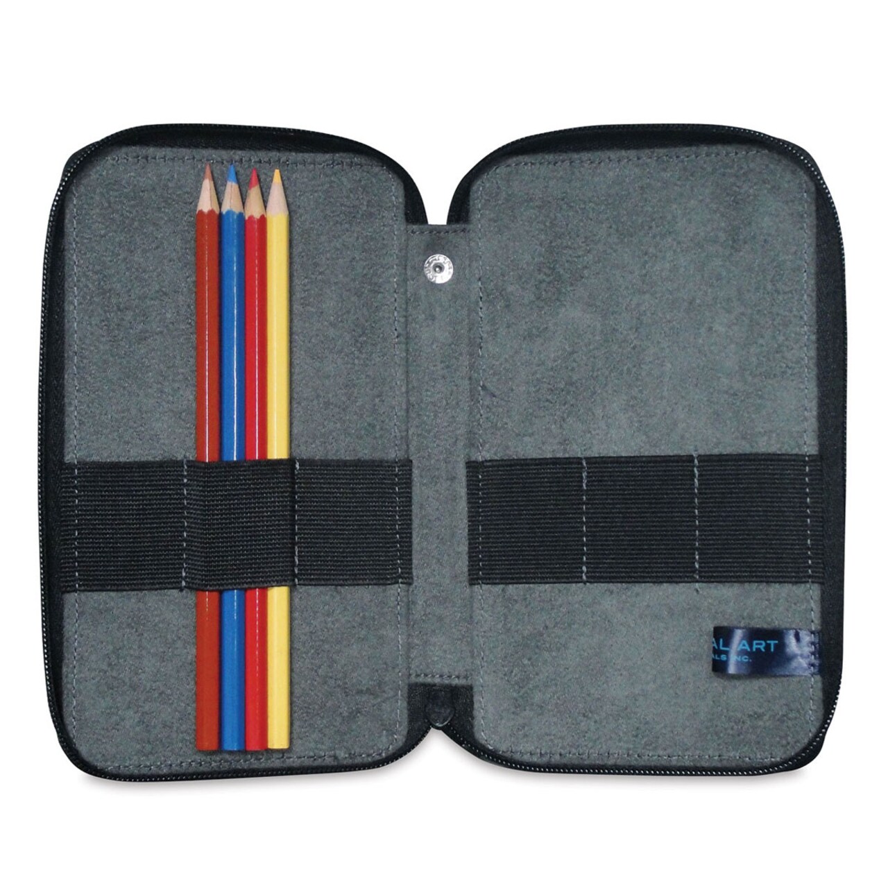 Speedball Classic Leather Pencil Case - Smooth Black, for 24 Pencils